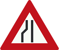 علائم راهنمایی و رانندگی اخطاری- باریک شدن راه