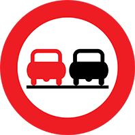 تابلوهای انتظامی راهنمایی و رانندگی- سبقت ممنوع